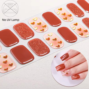 Self-Adhesive <b>Glossy</b> Glitter Gel <b>Nail</b> Art <b>Stickers</b> Long Lasting UV Free <b>Nail</b> Wraps Easy Apply Manicure Strips for Retail - Product Image 5