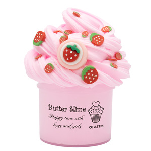 CHENXI Kit DIY de slime super doux et moelleux à l'odeur de crème glacée à la fraise, jouet anti-stress à presser - Product Image 5