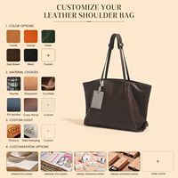 Sac fourre-tout en cuir véritable personnalisé avec logo OEM ODM, sac à main vintage pour femme, sac à bandoulière souple, vente en gros d'usine