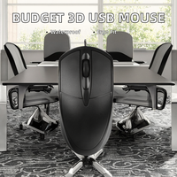 Souris optique USB ergonomique 3D étanche souris de jeu de bureau logo personnalisé noir filaire bon marché accès au doigt stock prêt
