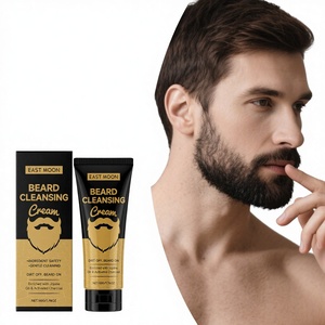EAST MOON Crema Detergente per Barba da Uomo con Olio di Jojoba e Carbone Attivo - Cura Delicata e Idratante per la Rasatura - Product Image 1