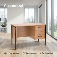 Mobilier de bureau moderne et pratique simple Table de professeur Cadre en métal avec dessus en bois avec tiroir