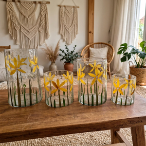 Porte-bougie en verre à motif floral fait main, pot à bougie transparent, lanterne décorative, résistant à la chaleur pour la maison et les dîners de Noël - Product Image 1