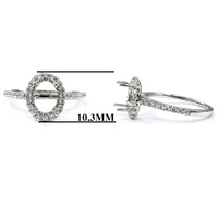 Bijoux fins en or 18 carats, bague semi-montée ovale en or blanc 18 carats avec diamants de haute qualité, cadeau pour la femme, idéal pour la fête des mères
