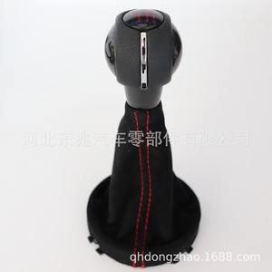 Bmw Mini Gear <b>Shift</b> <b>Knob</b> Dz04 Q11 K8 Black Leather With Red Stitching For Manual Transmission - Product Image 1