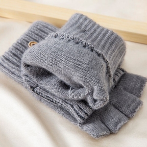 FF3182 jakarlı cabrio yarım parmak örgü eldivenler soğuk hava sürüş bisiklet eldivenler sıcak kış parmaksız eldiven - Product Image 2