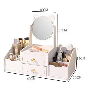 Bắc Âu thuận tiện ngăn kéo phong cách lưu trữ đồ trang sức hộp với trang điểm gương chăm sóc da Sản phẩm lưu trữ giá hộ gia đình mục - Product Image 3