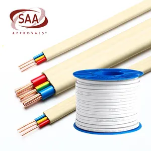 White Sheath 0.75mm 1.5mm 2.5mm 4mm 6mm 10mm PVC Insulated Flexible Flat Power Cable