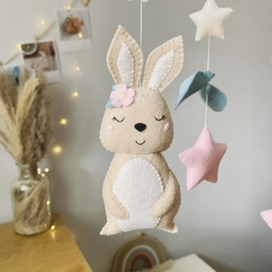 <span class=keywords><strong>Mobile</strong></span> de berceau personnalisé en bois avec animaux de la forêt (hibou, <span class=keywords><strong>renard</strong></span>, lapin, cerf) pour bébé, <span class=keywords><strong>mobile</strong></span> de berceau suspendu bohème, jouet en peluche - Product Image 5