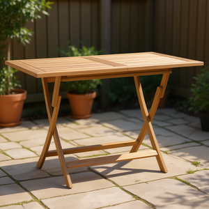 Mesa Plegable de Madera de Teca Sólida para Patio, 47.2x27.6x29.5 Pulgadas, Uso en Exteriores - Product Image 2