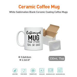 Tazas de Café de Porcelana al Por Mayor de <span class=keywords><strong>11</strong></span> <span class=keywords><strong>oz</strong></span> Blancas con Recubrimiento Cerámico en Blanco <span class=keywords><strong>para</strong></span> Sublimación Personalizada - Product Image 2