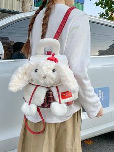 Cartoon Teddy Bear Plush Backpack <b>Girls</b> Trendy Fresh Sweet Style Environment Friendly Preschool School Bag <b>Birthday</b> <b>Gift</b> PLAYMAX - Product Image 3