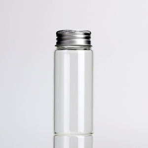 Mini Tube en verre Borosilicate élévateur de différentes tailles avec couvercle métallique à vis pour petits échantillons d'affichage - Product Image 3