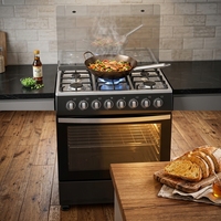 Kompor Gas & Listrik Multifungsi LUOQI dengan Oven untuk Penggunaan RV, Peralatan Dapur Stainless Steel yang Dapat Diletakkan Sendiri