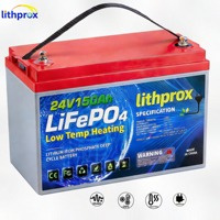 Baterai Lithium 24V 150AH Grade A Pengganti Aki Timbal Asam LiFePO4 dengan Pemanas Marine RS485 Smart BMS Anderson Plug CE RoHS IP67 OEM ODM
