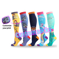 XR-264 impression sportive personnalisée sublimation genou chaussettes haute compression imprime soins infirmiers