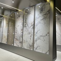 Dalle de pierre frittée brillante 90x180cm, carrelage en porcelaine, aspect onyx translucide, aspect marbre pour mur, sol, salon