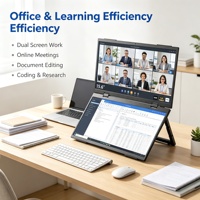 Moniteur portable double écran 15,6 pouces Série Business 2026 Configuration triple moniteur Résolution 1920x1080 IPS LCD Haut-parleur intégré