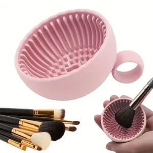 Makeup Brush Cleaner Folding Powder Puff Cleaning Bowl Cosmetic Eyeshadow Brush Clean Mat Silicone Scrubber Box Portable Outdoor - Product Image 6