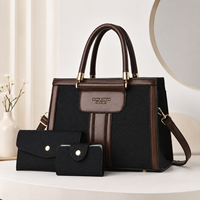 Ensemble de 3 sacs à main personnalisés OEM/ODM pour femmes, sac fourre-tout en cuir PU de luxe, sac à bandoulière fonctionnel 3 en 1, sac pour femmes en cuir