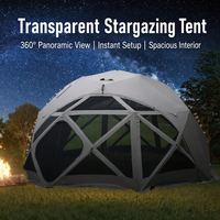 Палатка-купол для глэмпинга 4.3M Hexagonal Starry Sky, современная роскошная, двухслойная, 210D, водонепроницаемая, на 6-10 человек