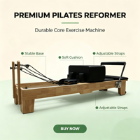 Machine de Pilates MJD M101A Reformer en bois de chêne durable, réglable et portable, pour la maison, le studio de yoga, la salle de sport, la santé et la musculation, garantie 5 ans