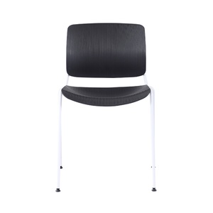 Chaise de salle à manger en plastique empilable moderne et économique avec pieds en métal pour l'école et l'atelier - Product Image 1