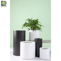 Grande poterie de jardin, cylindre de Surface lisse, couleur blanche, ciment, grande poterie en béton
