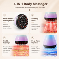 OEM ODM Brosse de massage vibrante chauffante sans fil pour drainage lymphatique et anti-cellulite, outil Gua Sha corporel pour salon et usage domestique