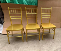 Chaise de banquet en métal doré de luxe, empilable, chaise Chiavari pour mariage, pour les fêtes