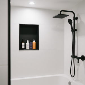 Étagères de <span class=keywords><strong>douche</strong></span> modernes en acier inoxydable 304, étagère de <span class=keywords><strong>niche</strong></span> de <span class=keywords><strong>douche</strong></span> noire pour salle de bain, éclairage LED pour <span class=keywords><strong>niche</strong></span> de <span class=keywords><strong>douche</strong></span> d'hôtel, pour l'arrangement des carreaux - Product Image 2