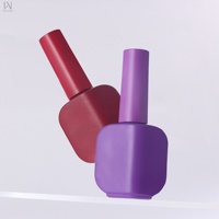 Flacon vide en verre mat de 10 ml pour vernis à ongles de luxe pour filles, couleurs violet, rouge, rose, avec bouchon et pinceau, compatible gel UV, fabrication OEM