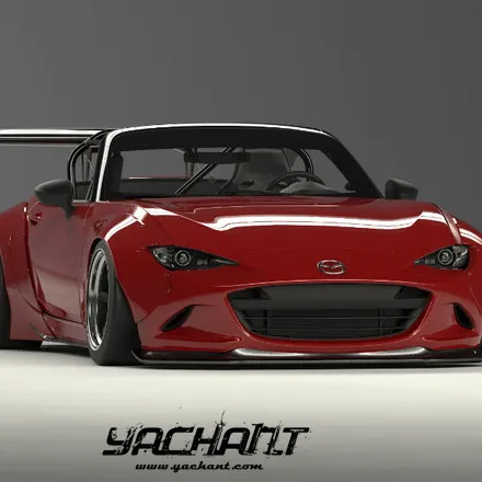 Fibra di vetro da 2016 a 2018 Mazda MX5 Miata ND RB PD Style Wide Body Kit parafango anteriore posteriore sotto diffusore posteriore GT Wing per MX5