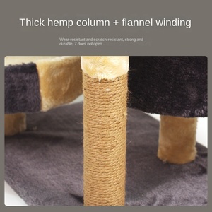 Albero per Gatti Salvaspazio Tutto-in-Uno in Legno con Tiragraffi in Sisal e Giocattolo, Altezza 53cm, per Uso Interno, per Gatti di Piccola e Media Taglia - Product Image 4