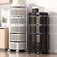 Panier à fruits et légumes moderne, chariot de rangement rotatif pour cuisine, plateau supérieur, grand panier carré en plastique et fil métallique
