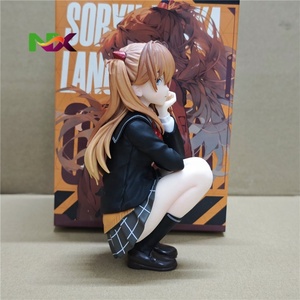 Figura Coleccionable de Anime de <span class=keywords><strong>Asuka</strong></span> Langley en Pose de Sentado en el Uniforme Escolar de <span class=keywords><strong>Evangelion</strong></span>, Decoración de Escritorio - Product Image 2
