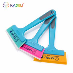 KADELI Raschietto Multifunzione per Pellicole Auto, Strumento con Manico Corto in <span class=keywords><strong>Tendine</strong></span> di Manzo, per Pulizia Vetri, Rimozione Solare Film e Acqua, in Gomma Morbida e Dura - Product Image 1