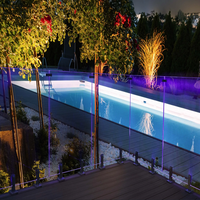 Système d'éclairage LED pour piscine DIY, moderne, en acier inoxydable, avec garde-corps en verre sans cadre, étanche IP65, contrôle par application Bluetooth