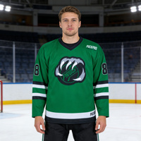 Maillots de hockey sur glace personnalisés OEM pour adultes, unisexes, respirants, à séchage rapide, antibactériens, en polyester, pour équipes professionnelles, avec broderie