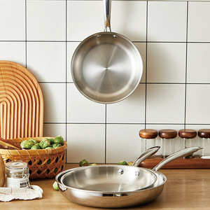 Thép không gỉ tri-ply Fry Pan, cảm ứng cơ sở an toàn đồ nấu nướng - Product Image 3