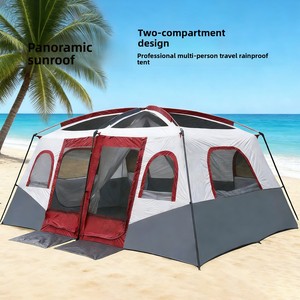 Tente de toit indépendante à deux chambres, double couche, en fibre de verre, imperméable, pare-soleil, quatre saisons, en tissu Oxford - Product Image 2