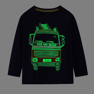 T-shirts lumineux de nuit de vente chaude de RTS pour des garçons lumineux 100% coton à manches courtes d'impression animale de planète pour des enfants T-shirts - Product Image 6