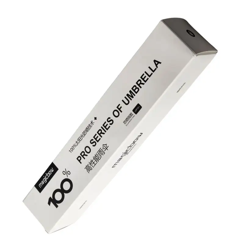 קופסת אריזת נייר קרטון לבן באיכות גבוהה מותאמת אישית לאריזת מטריות ומשלוח