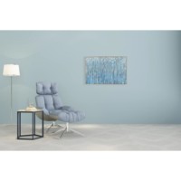 Peinture à l'huile abstraite moderne de forêt bleue, sans cadre, toile texturée, art mural, œuvre d'art naturelle pour la décoration de la maison, de la chambre à coucher, de l'hôtel