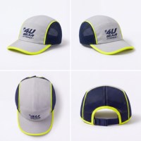 Casquette de course personnalisée 5 panneaux en maille avec logo brodé 3D 4ugear, respirante, néon, ajustable pour la randonnée en extérieur hommes et femmes