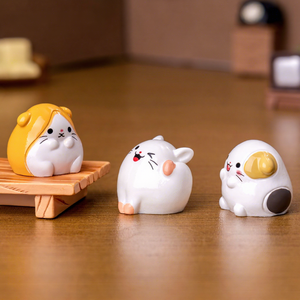 Mini figurines de hamster et de rat en 3D, mignonnes, de dessin animé, miniatures, pour jardin féerique, ornements en résine, animaux, décorations de Noël, cadeau - Product Image 3