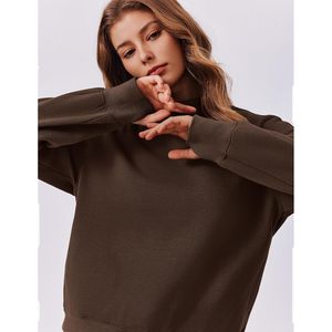 Sweat-shirt à col roulé en polaire pour femme FOXA, manches longues avec poches latérales et trous pour les pouces, collection automne 2026 - Product Image 5