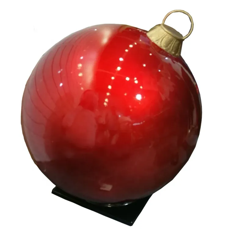 Открытый Стекловолоконный красный Рождественский шар орнамент