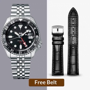 Montre automatique mécanique en acier inoxydable avec cadran en verre, fermoir caché, trois aiguilles, chronographe résistant à l'eau, composants métalliques - Product Image 4