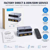Mindpure Commutateur Répartiteur HDMI 2.1 Bidirectionnel 8K 60Hz 4K 120Hz 2 Entrées 1 Sortie 1 Entrée 2 Sorties Convertisseur Vidéo avec Télécommande IR HDCP2.2
